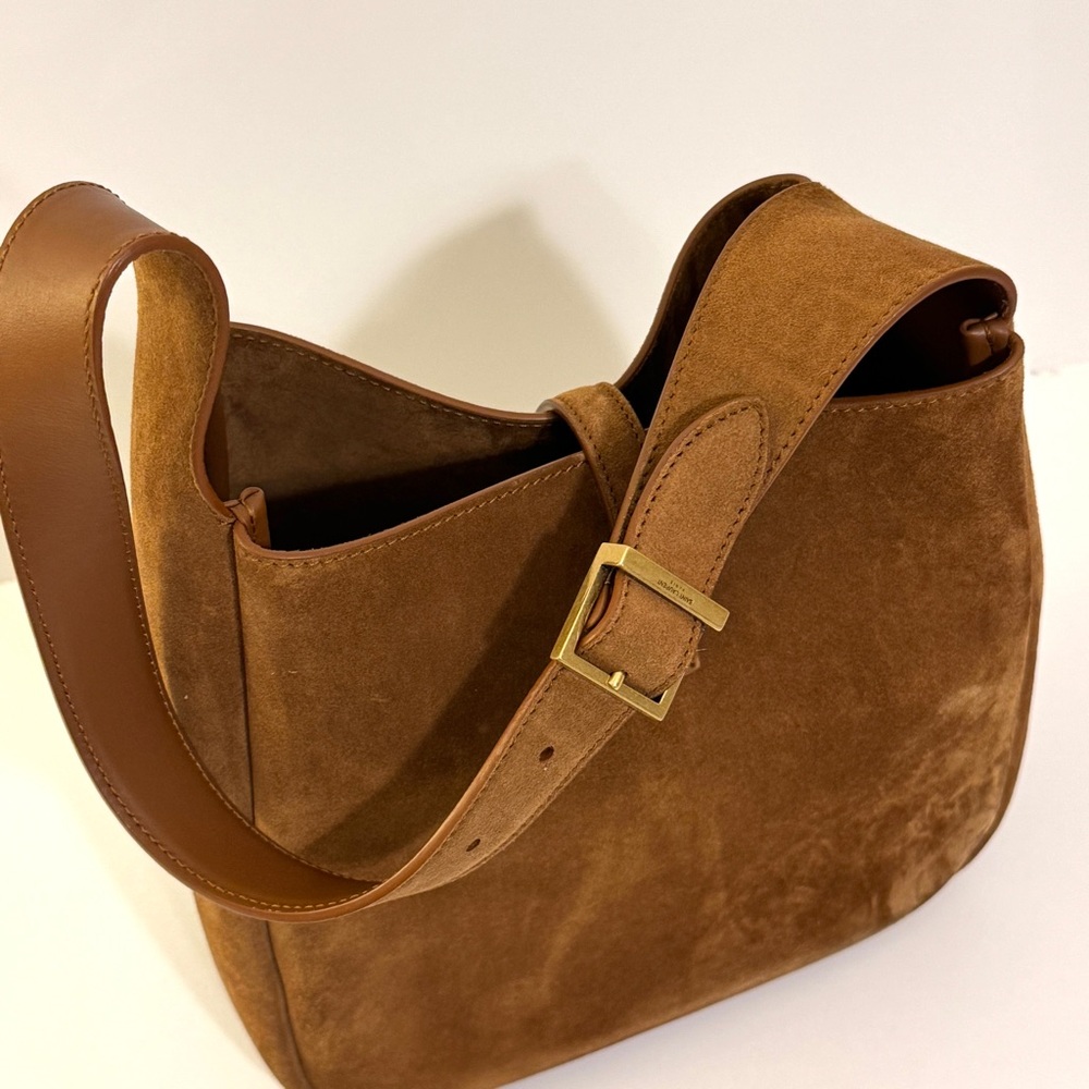 YSL Yves Saint Laurent 5 A 7 Brown Suede Supple Shoulder Hobo Bag - Picture 7 of 14